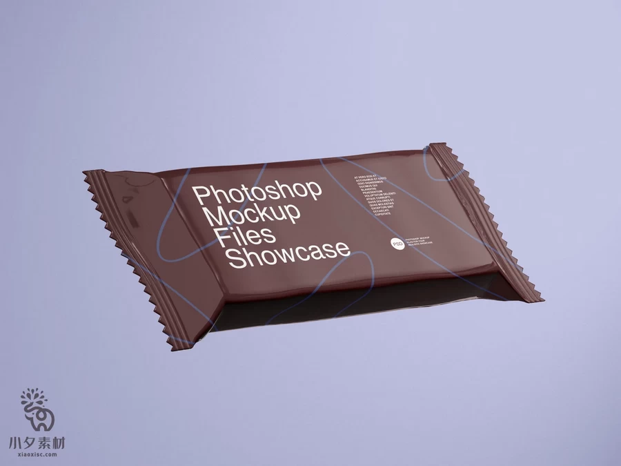 巧克力饼干糖果食品食物零食包装袋多角度展示文创样机PSD素材【009】